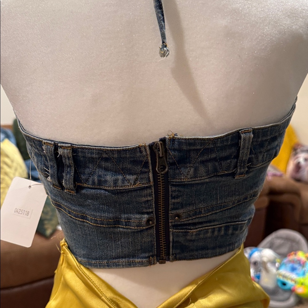 Denim Halter Top - Picture 4 of 9